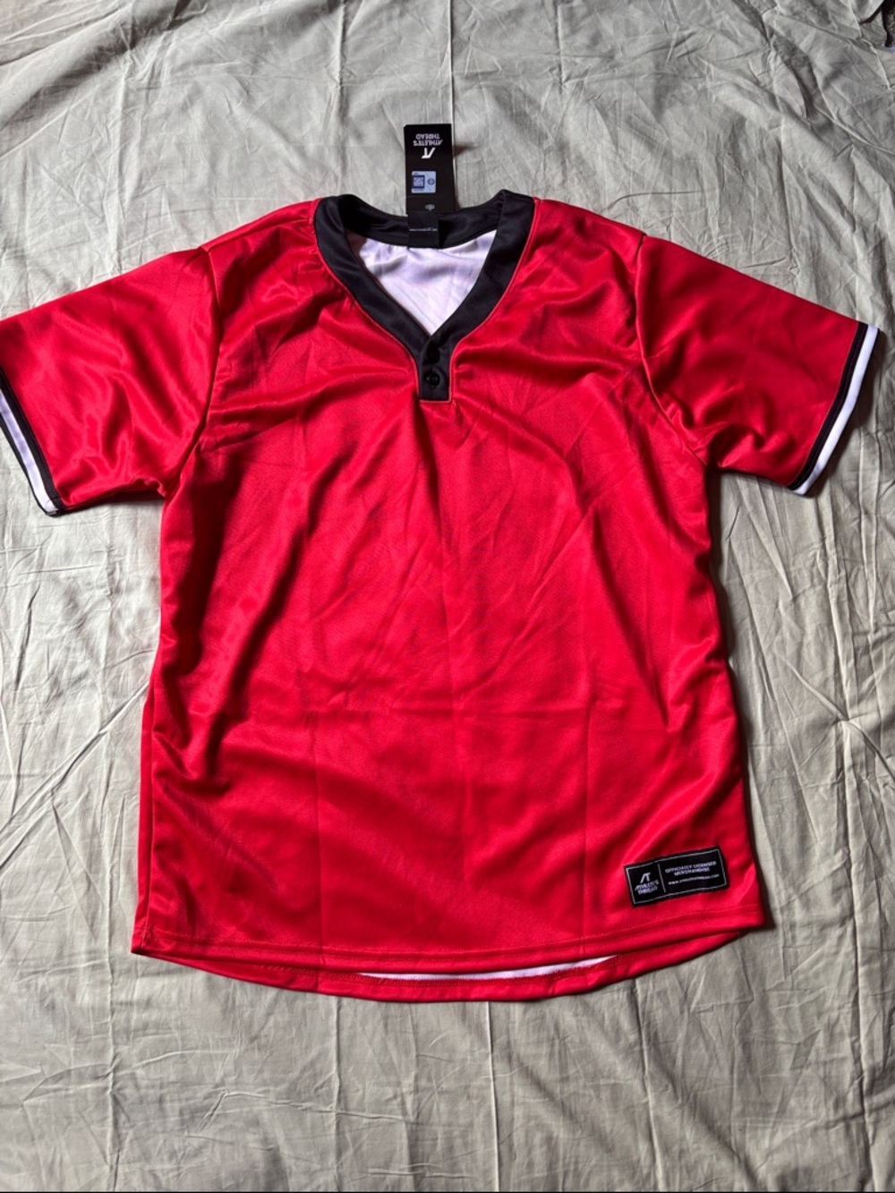 Men's Short Sleeve Red Performance Henley Shirt